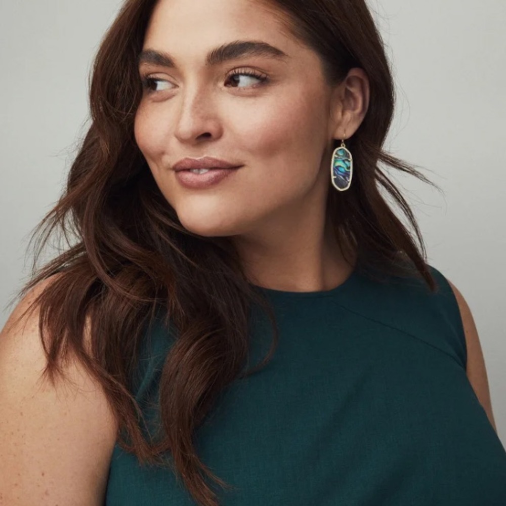 KS Elle black drop Earrings in Abalone Shell